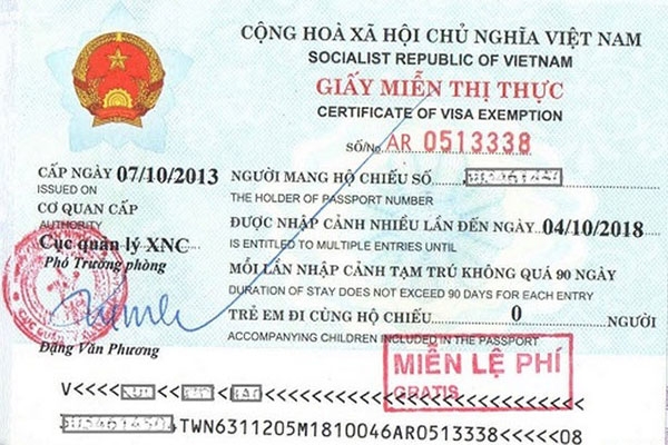 DỊCH VỤ LÀM GIẤY MIỄN THỊ THỰC VIỆT NAM TẠI TỈNH GIA LAI